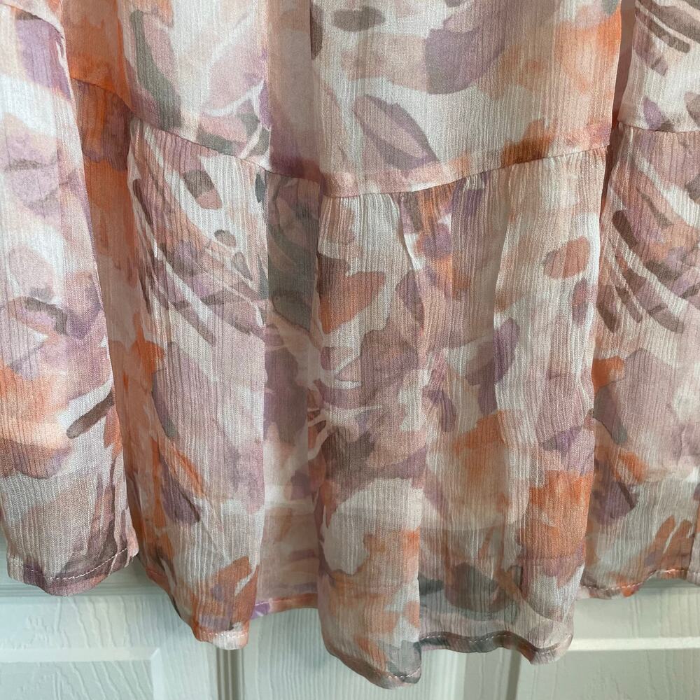 Tart Mini Dress NWT Sz XS Pippa Brushstroke Petals Ruffled Neck Tiered Fairycore - Picture 9 of 14
